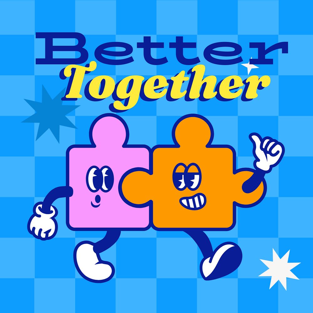 Better together Instagram post template, editable text