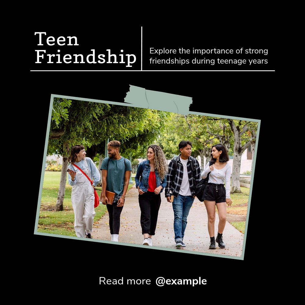 Teenager Instagram post template, editable text