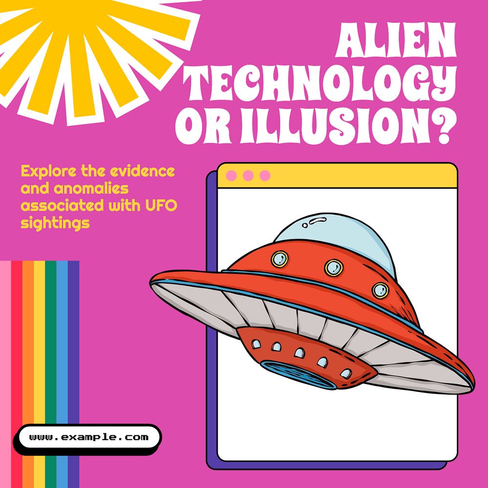 Alien explore Instagram post template, editable text