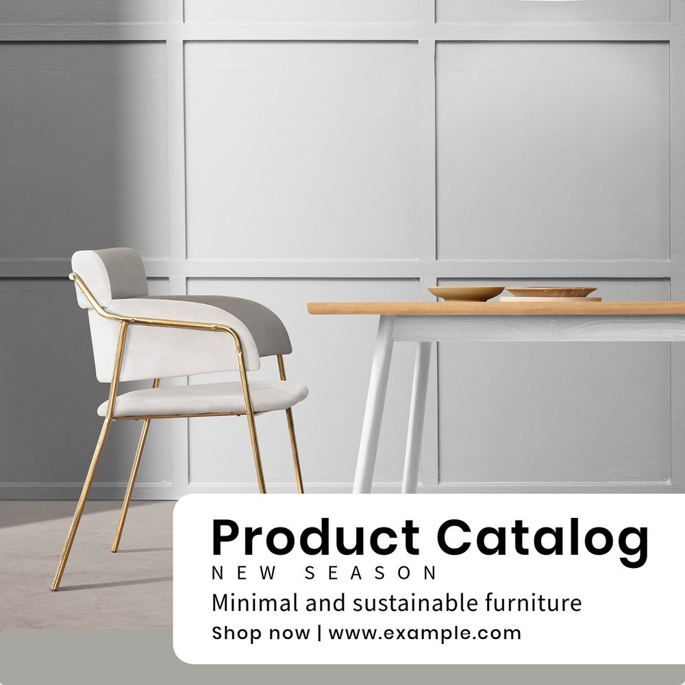 Product catalog Instagram post template, editable text