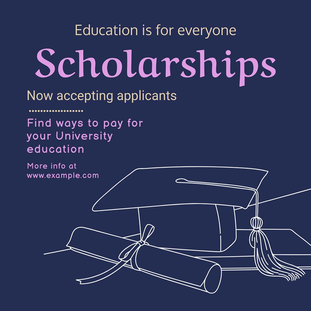 Scholarships Instagram post template, editable text