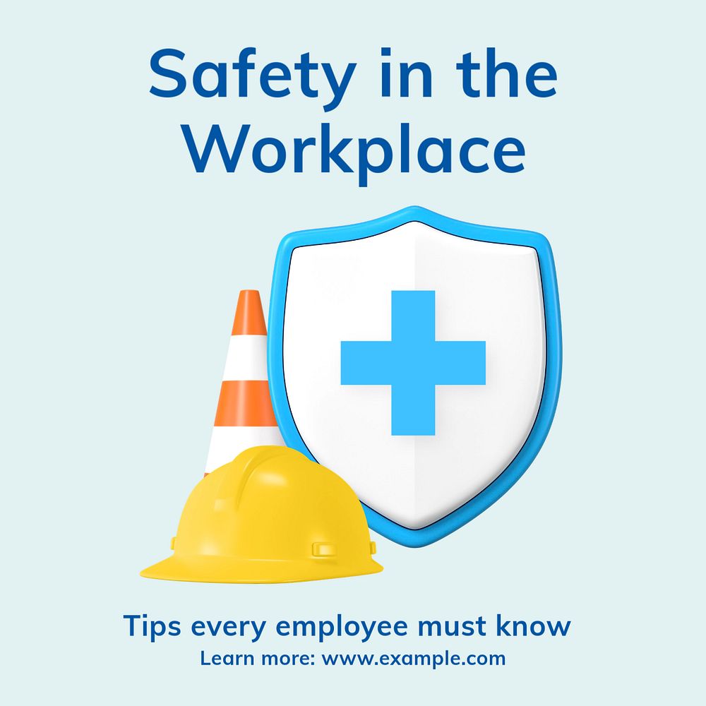 Workplace safety Instagram post template, editable text