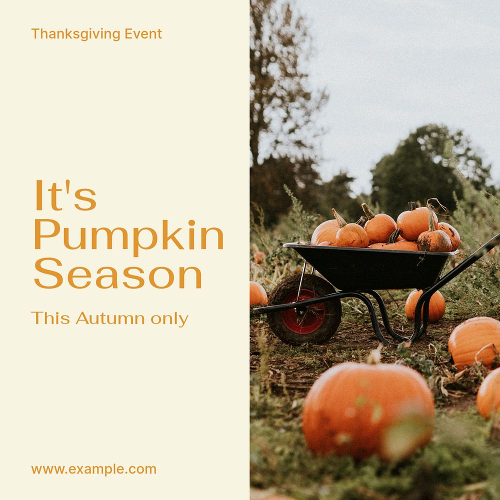 New autumn menu Instagram post template, editable text