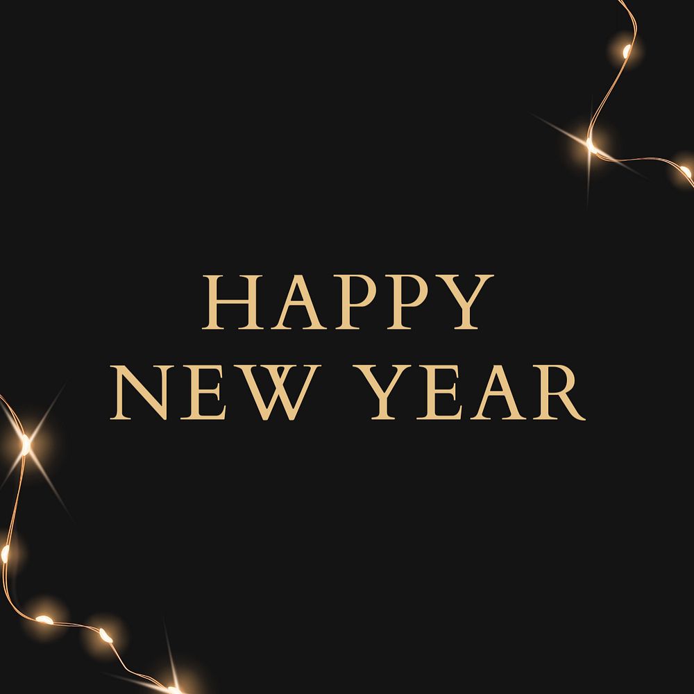 Happy New Year Instagram post template, editable text