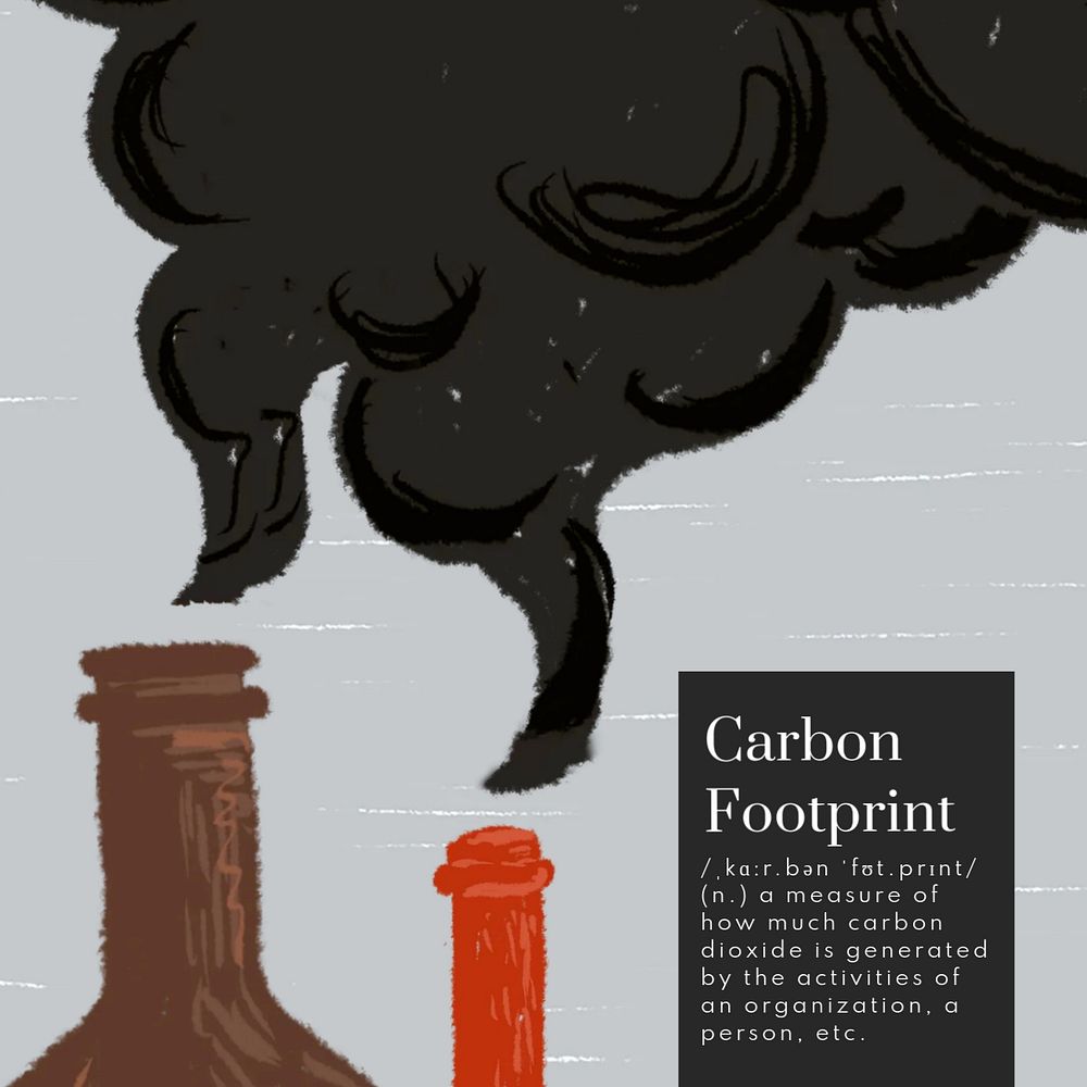 Carbon footprint Instagram post template, editable text