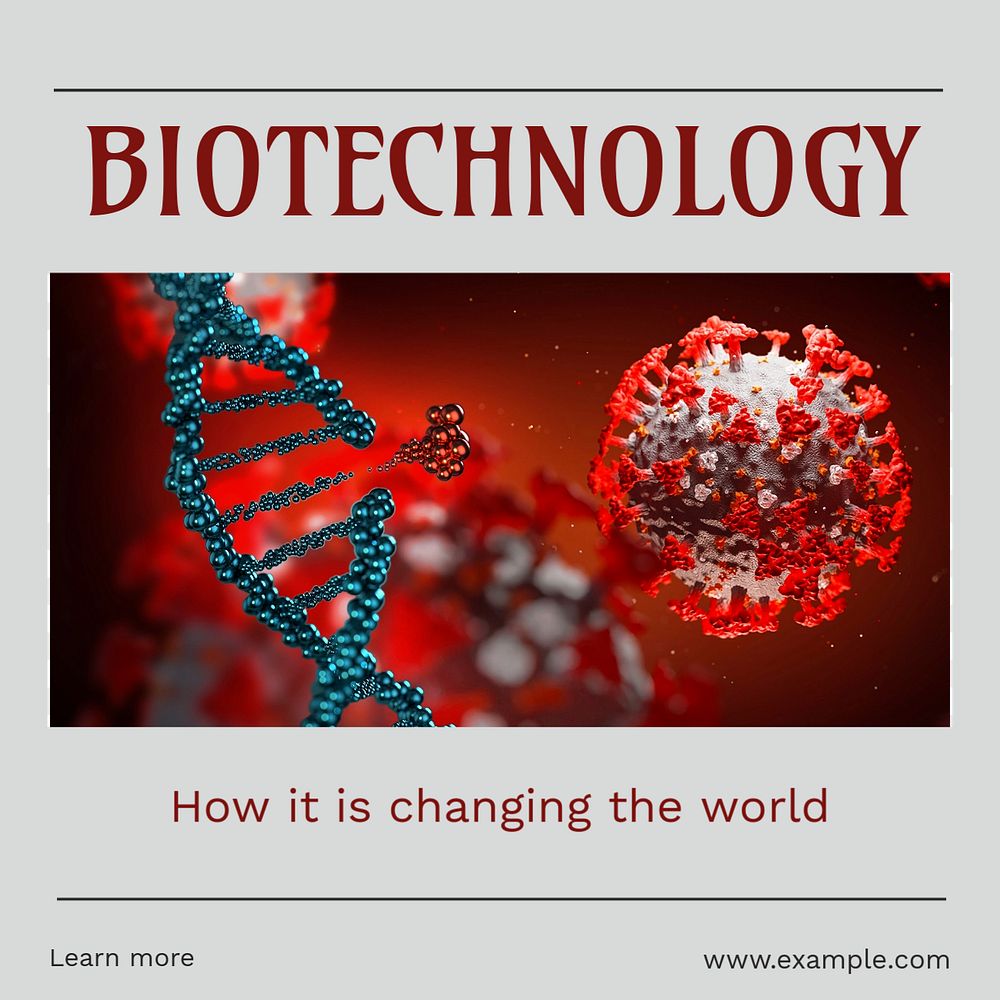 Biotechnology Instagram post template, editable text