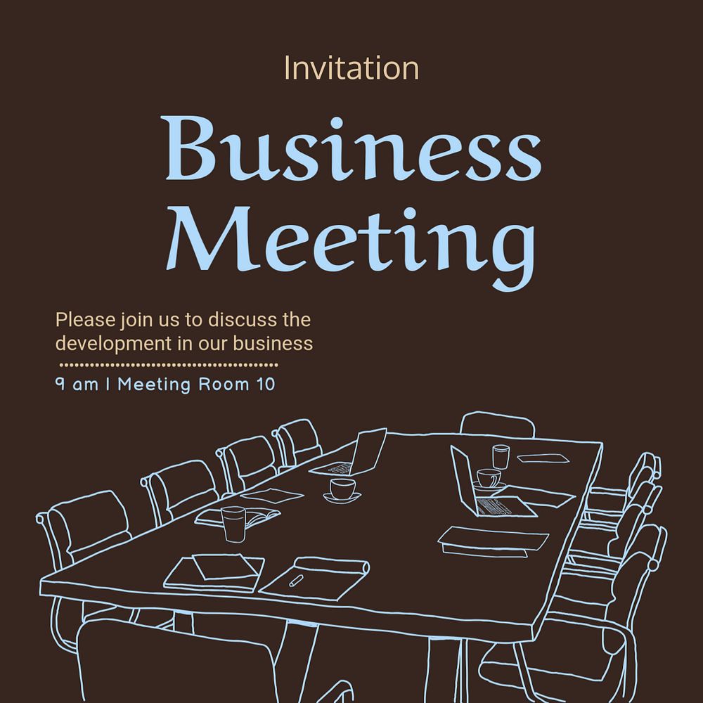 Business meeting Instagram post template, editable text