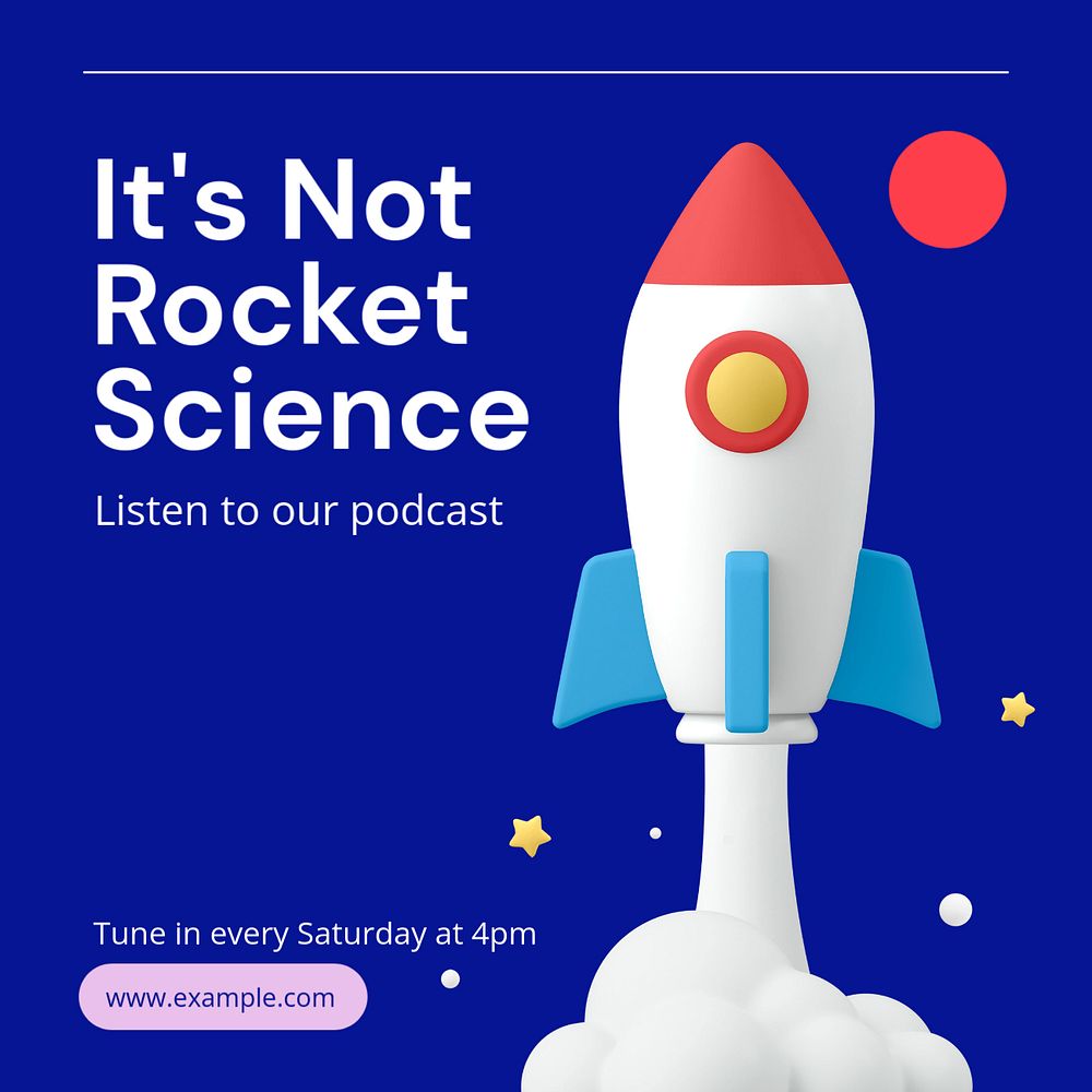 Science podcast Instagram post template, editable text