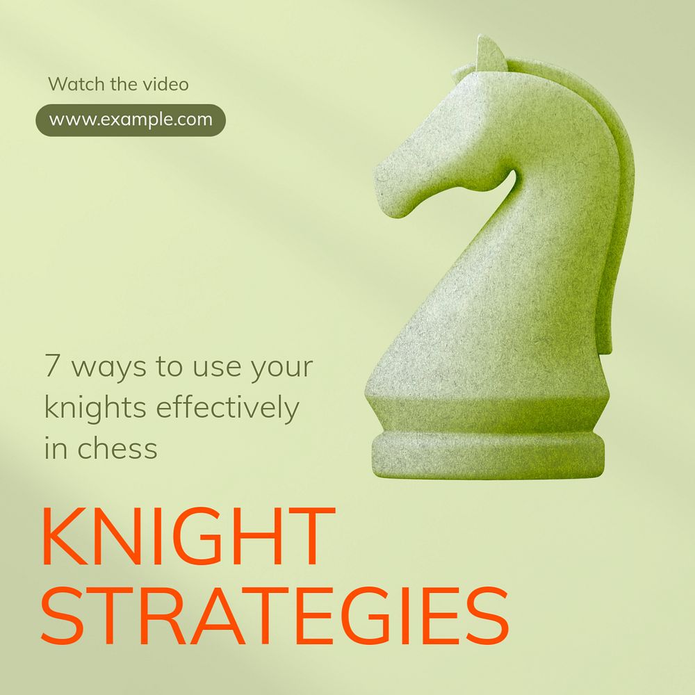 Knight strategy chess Instagram post template, editable text