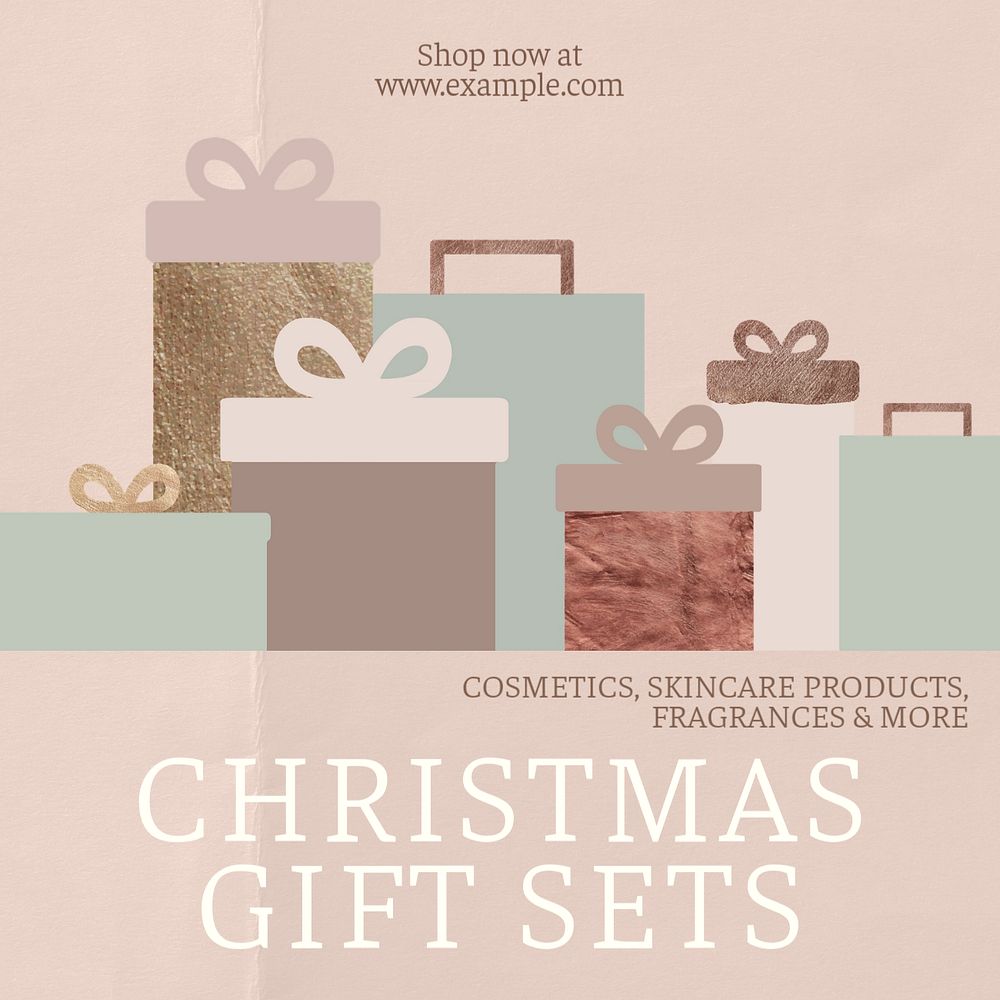 Christmas gift Instagram post template, editable text