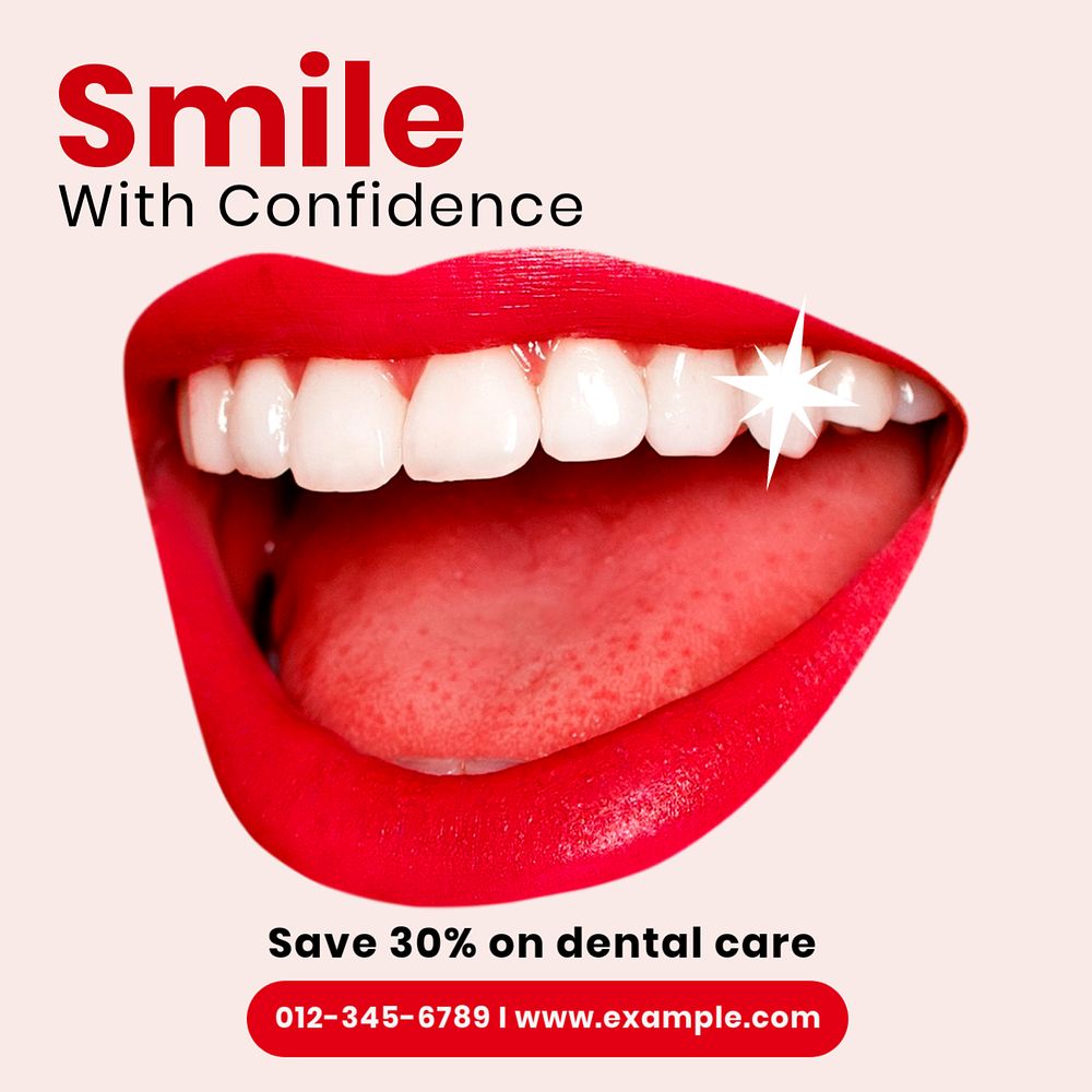 Smile confidently Instagram post template, editable text