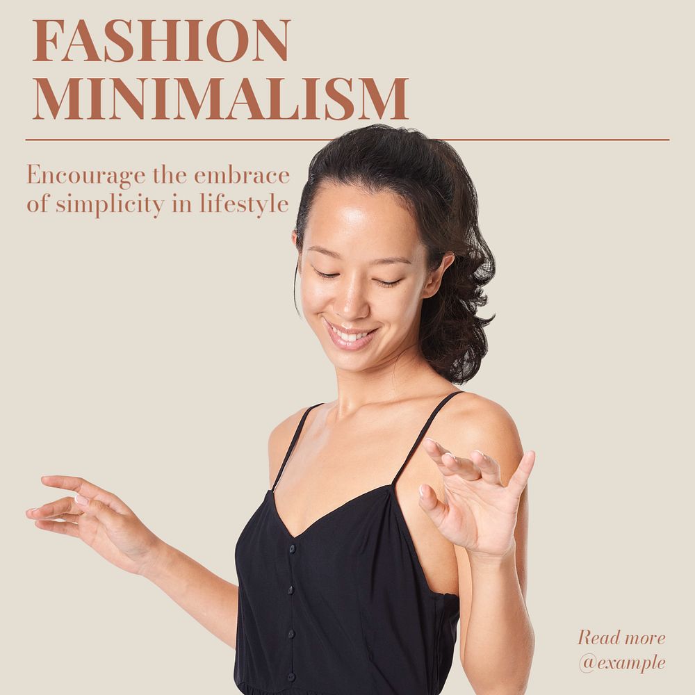 Fashion Minimalism Instagram post template, editable text