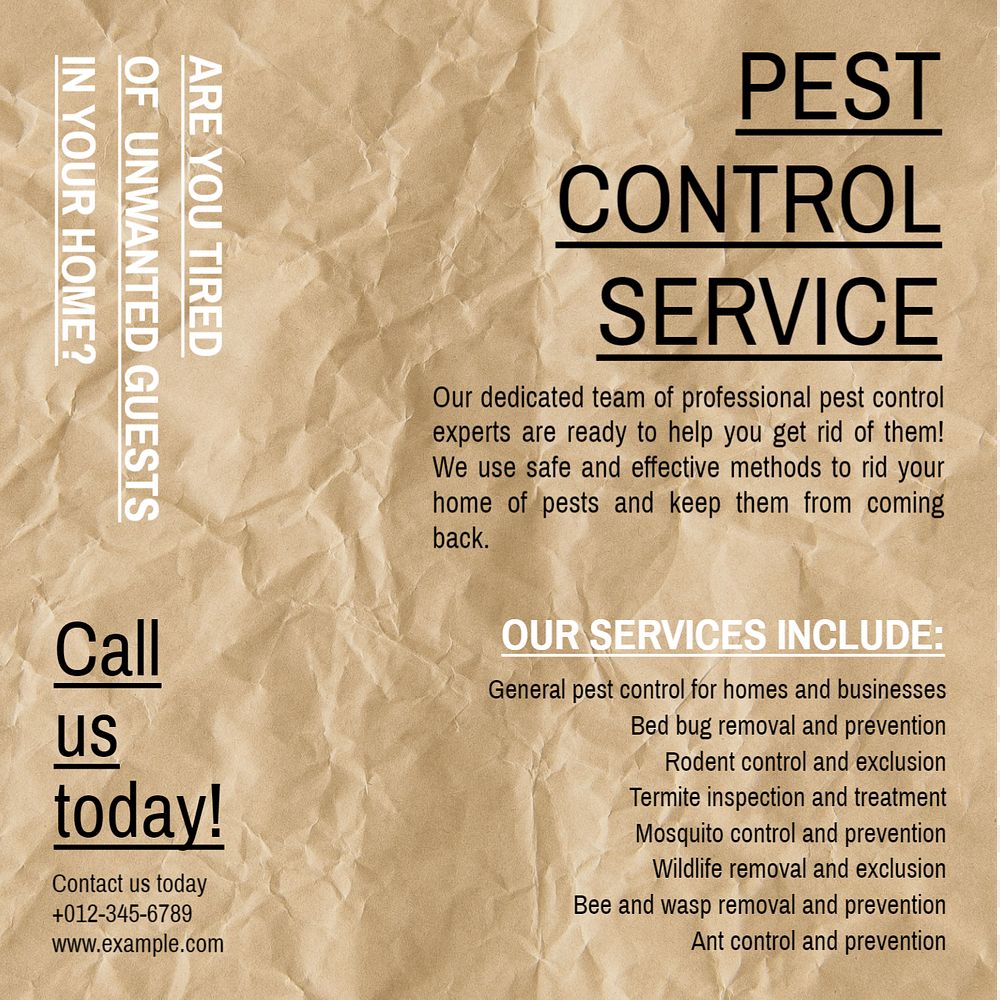 Pest control service Instagram post template, editable text