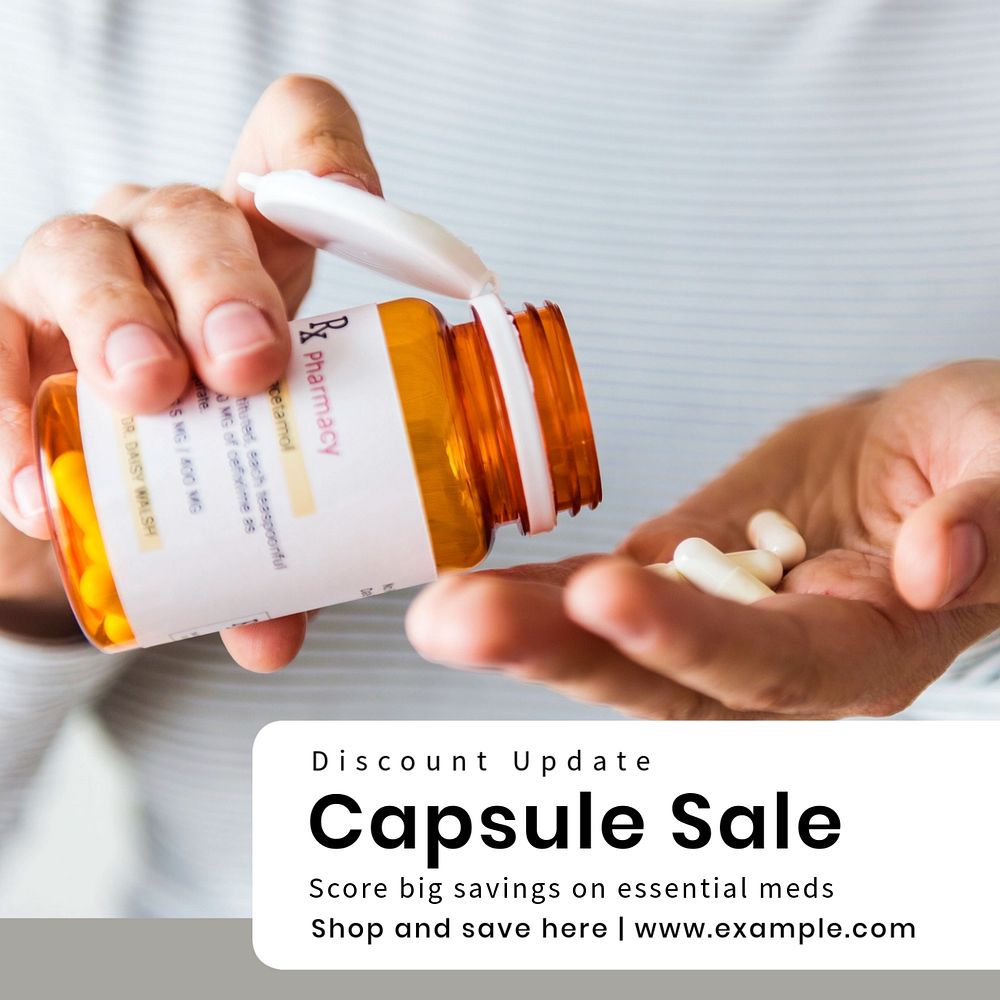 Capsule sale Instagram post template, editable text