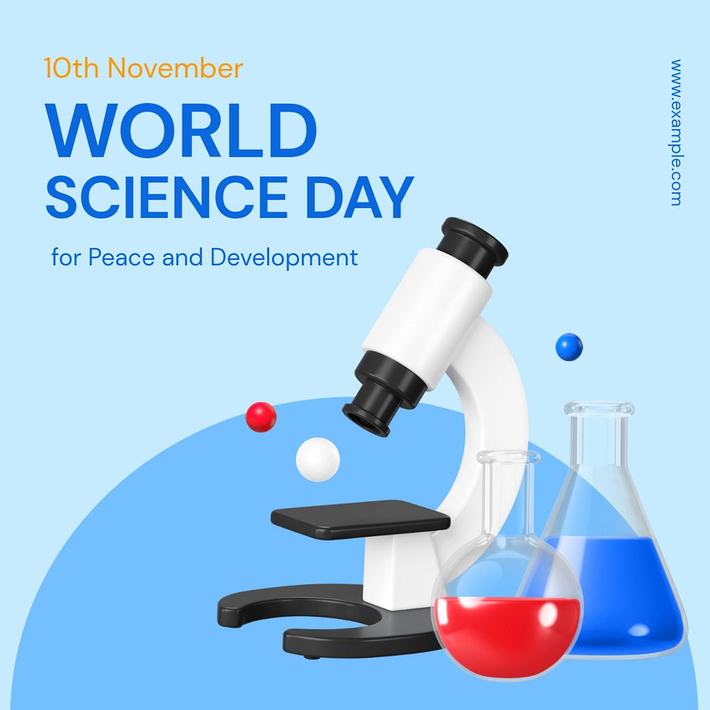 Science day Instagram post template, editable text