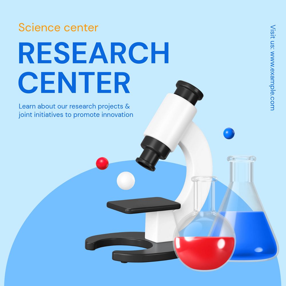 Research center Instagram post template, editable text