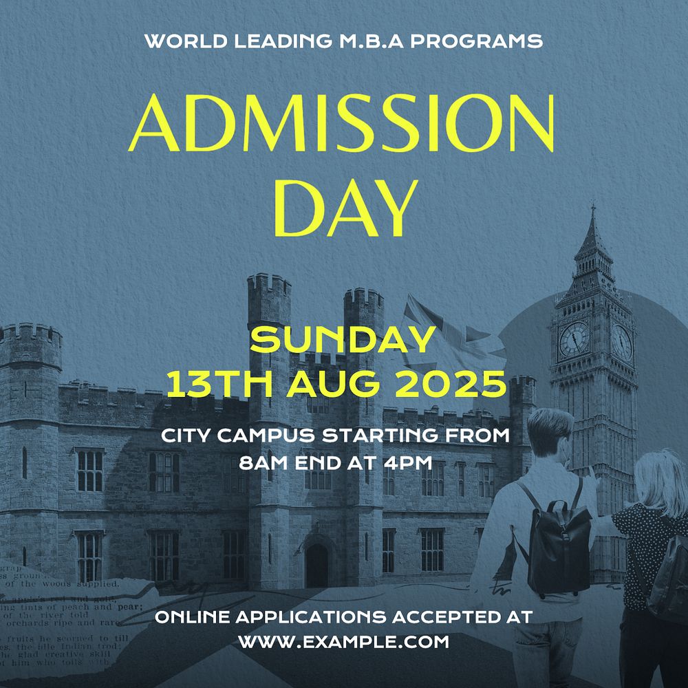 Admission day Instagram post template, editable text