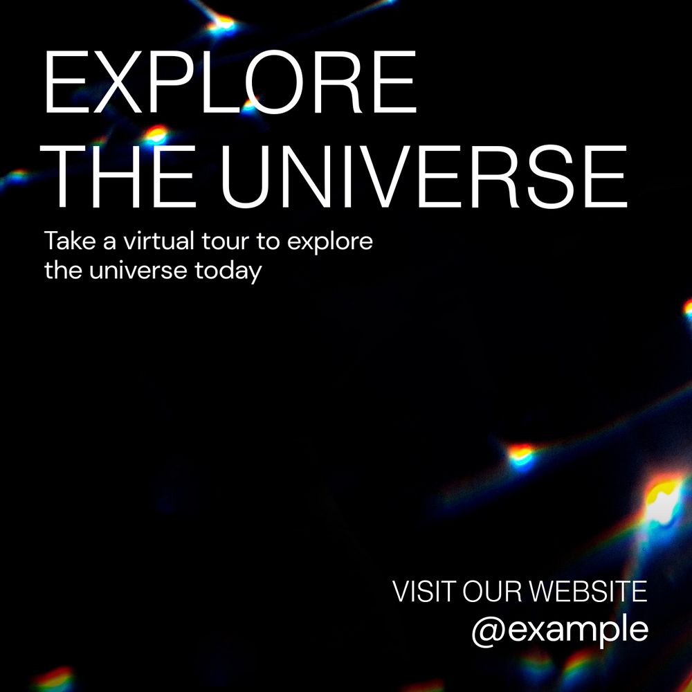 Explore the universe Instagram post template, editable text