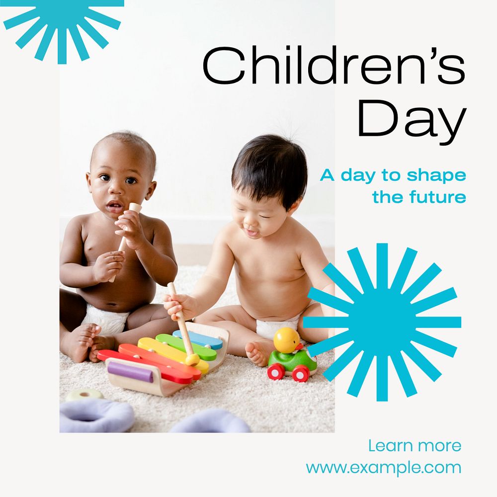 World children's day Instagram post template, editable text