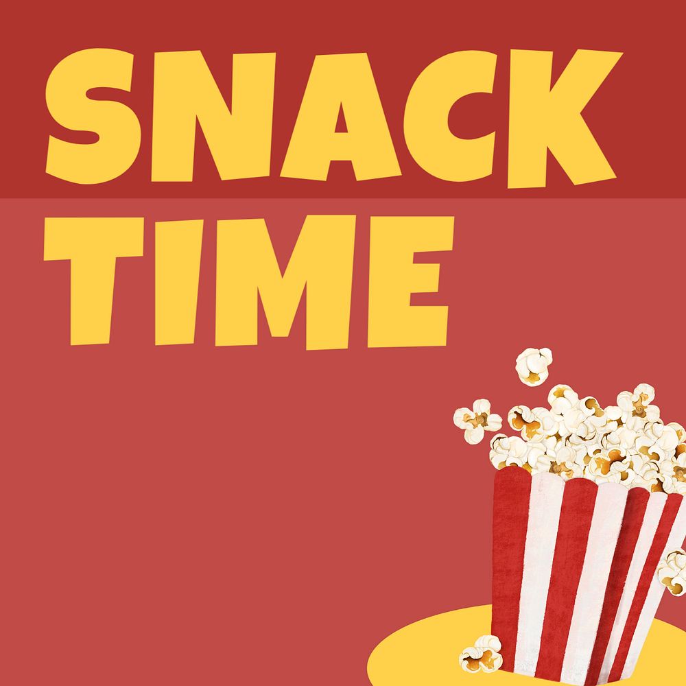 Snack time Instagram post template, editable text