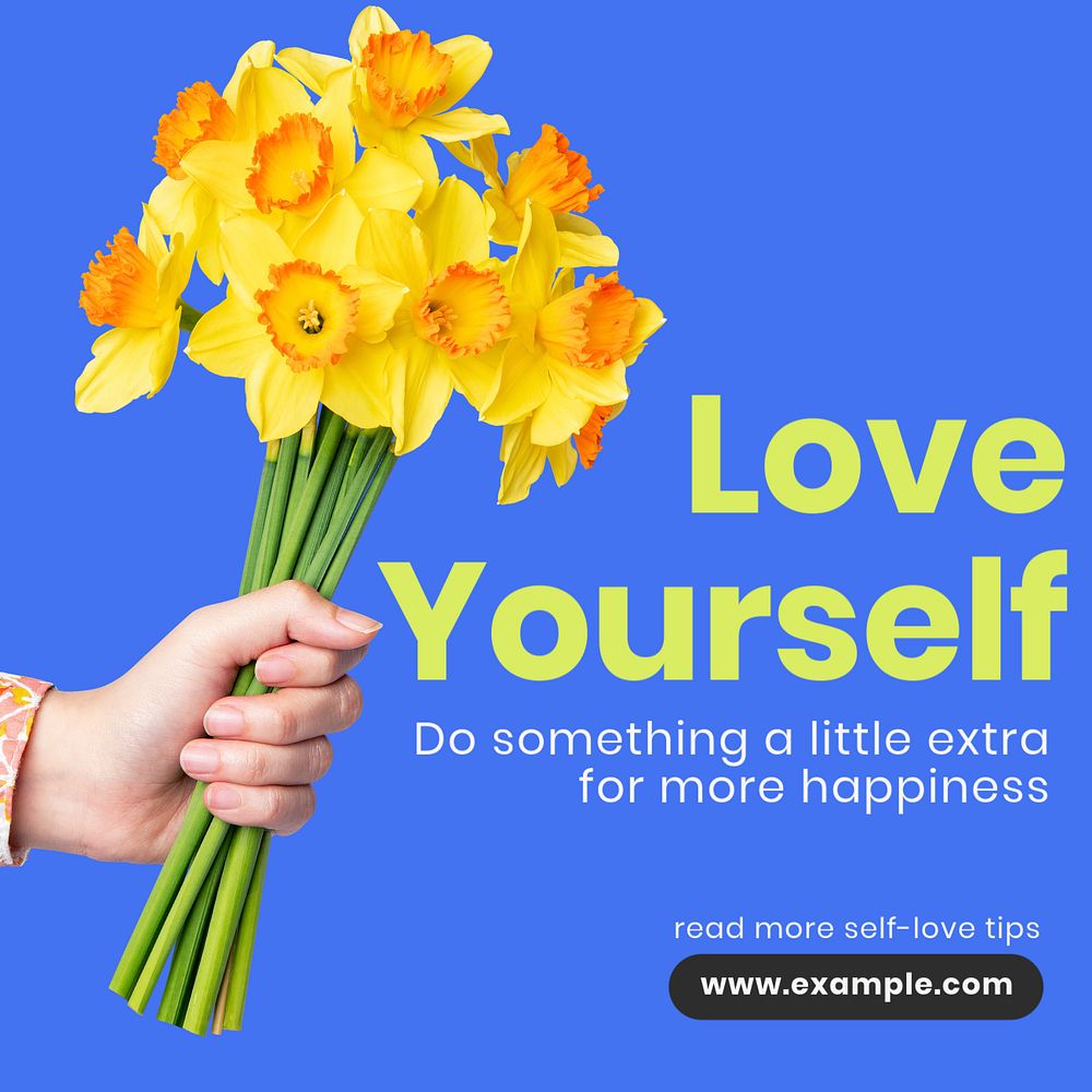 Love yourself Instagram post template, editable text