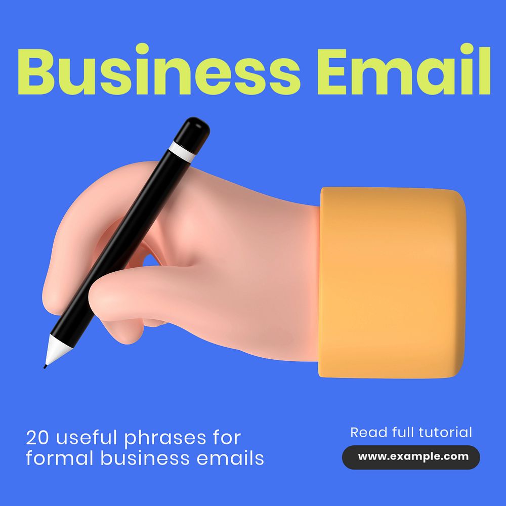 Business email Instagram post template, editable text