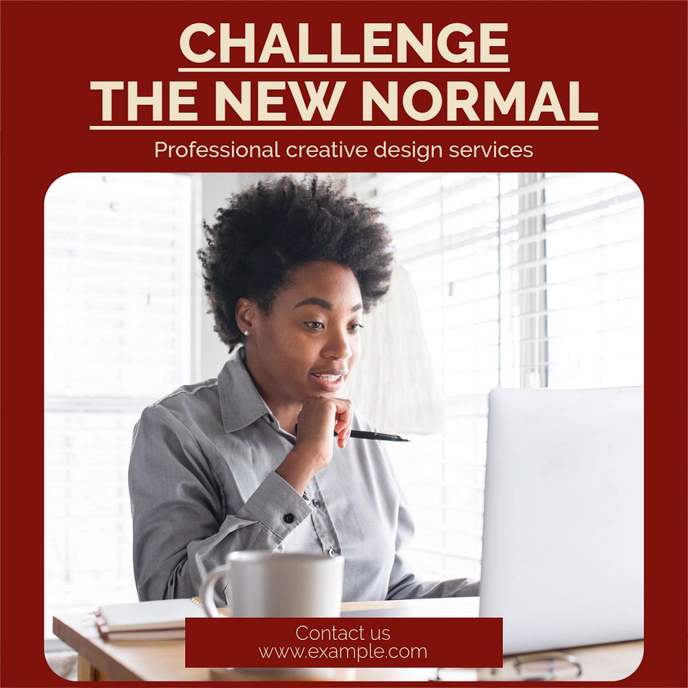 Challenge the new normal Instagram post template, editable text