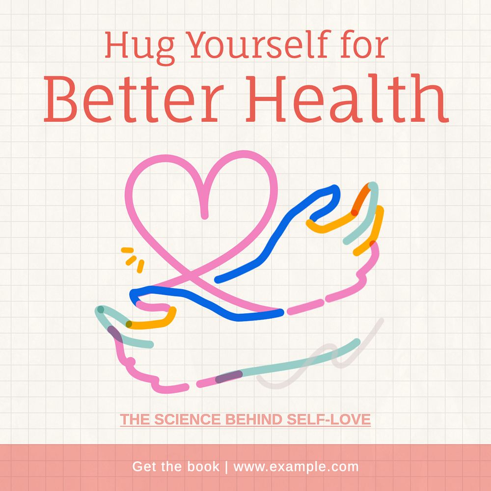 Hug yourself Instagram post template, editable text