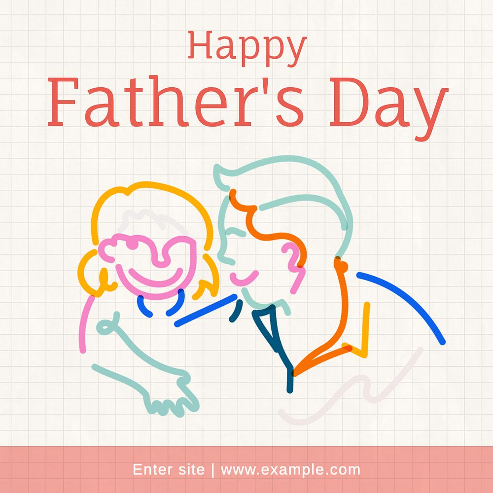 Happy father's day Instagram post template, editable text