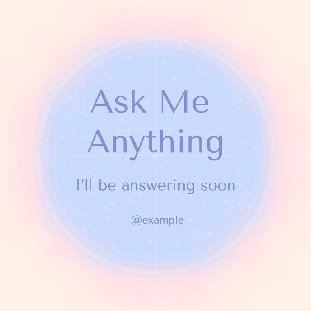 Ask me anything Instagram post template, editable text