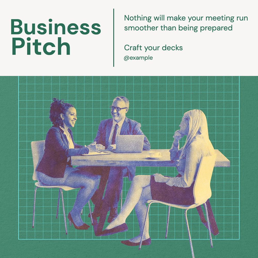 Business pitch Instagram post template, editable text