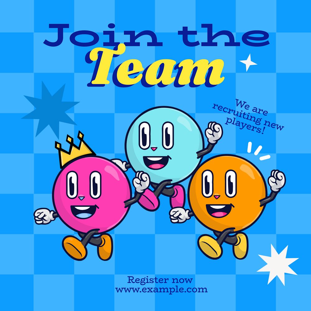 Join the team Instagram post template, editable text