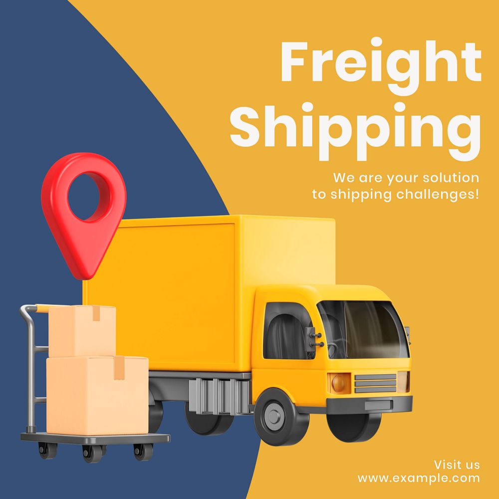 Freight shipping Instagram post template, editable text