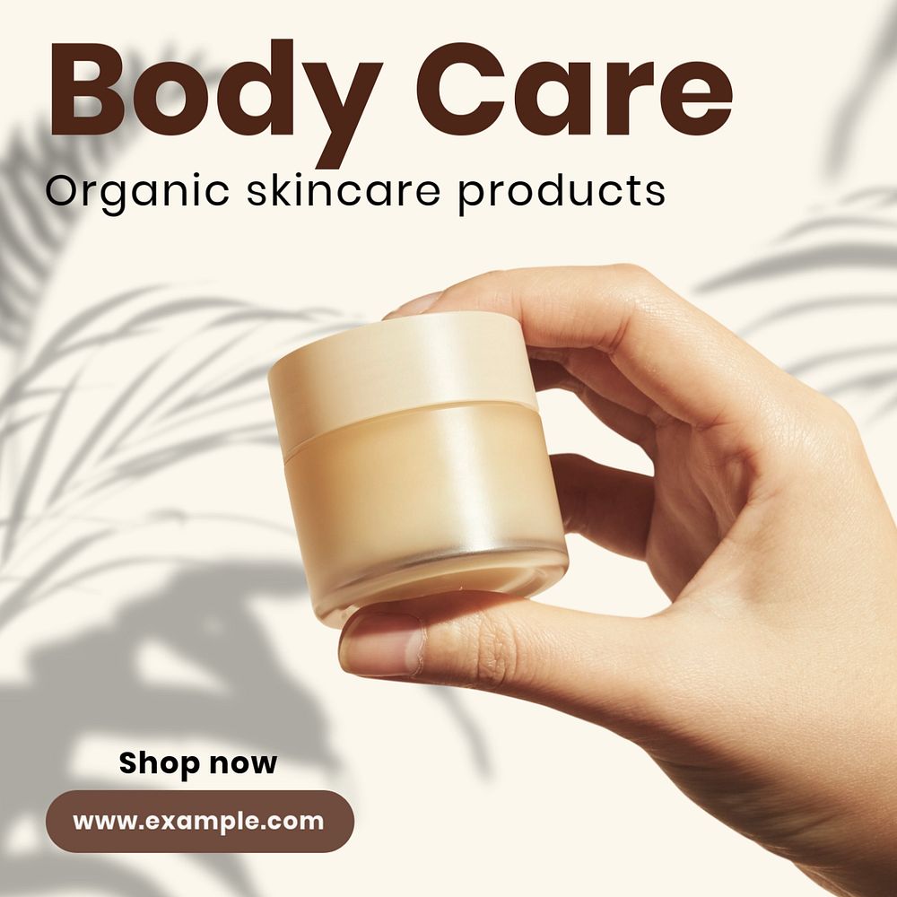 Body care Instagram post template, editable text