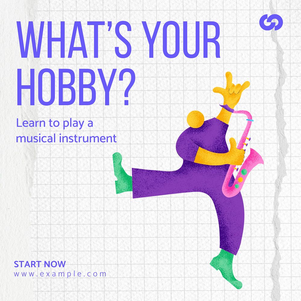 What's your hobby Instagram post template, editable text