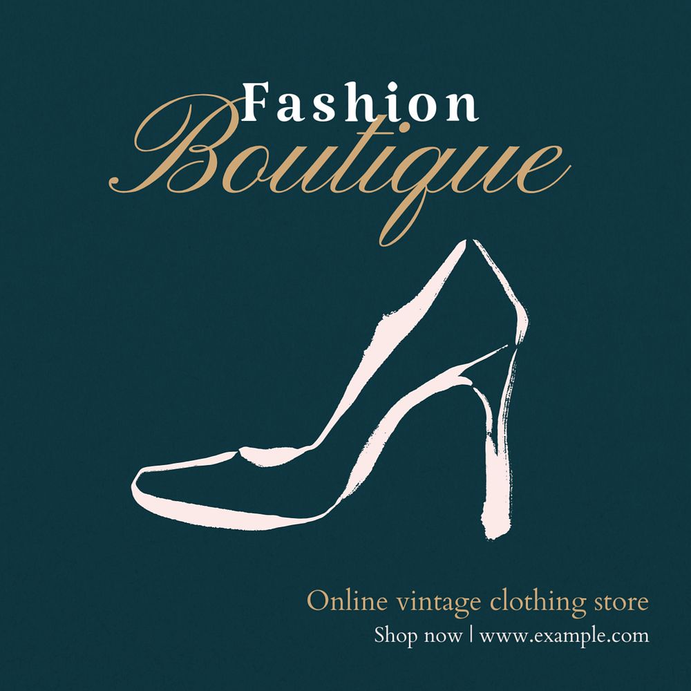 Fashion boutique Instagram post template, editable text