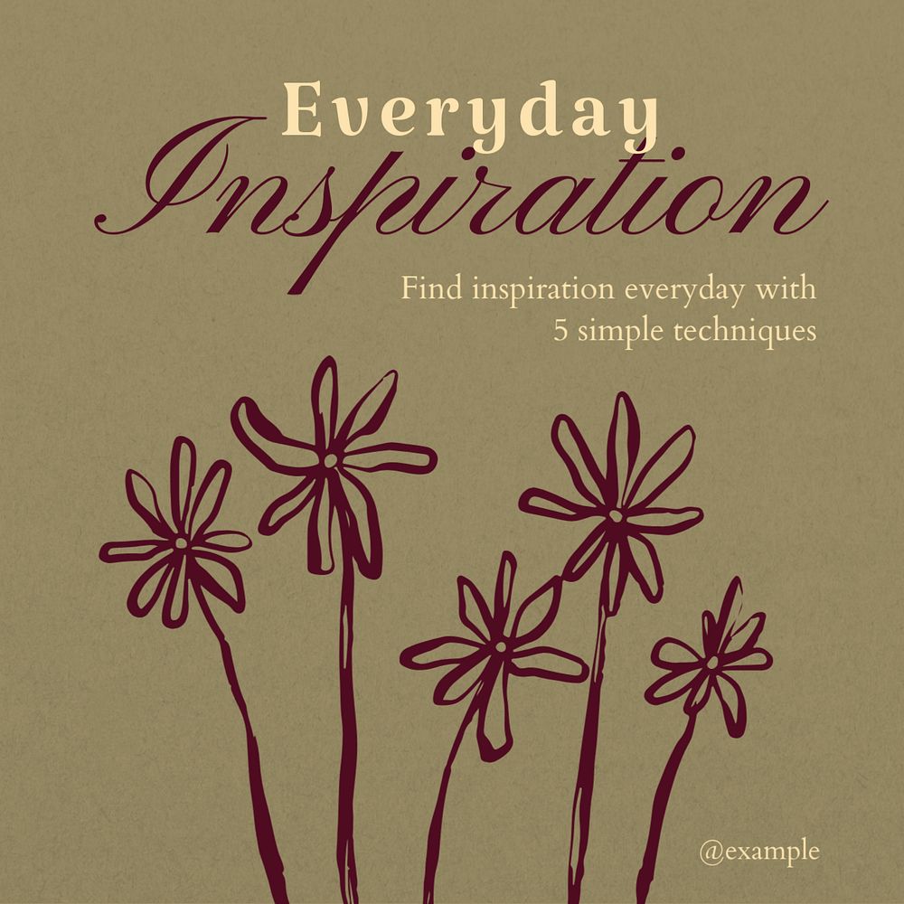 Everyday inspiration article Instagram post template, editable text