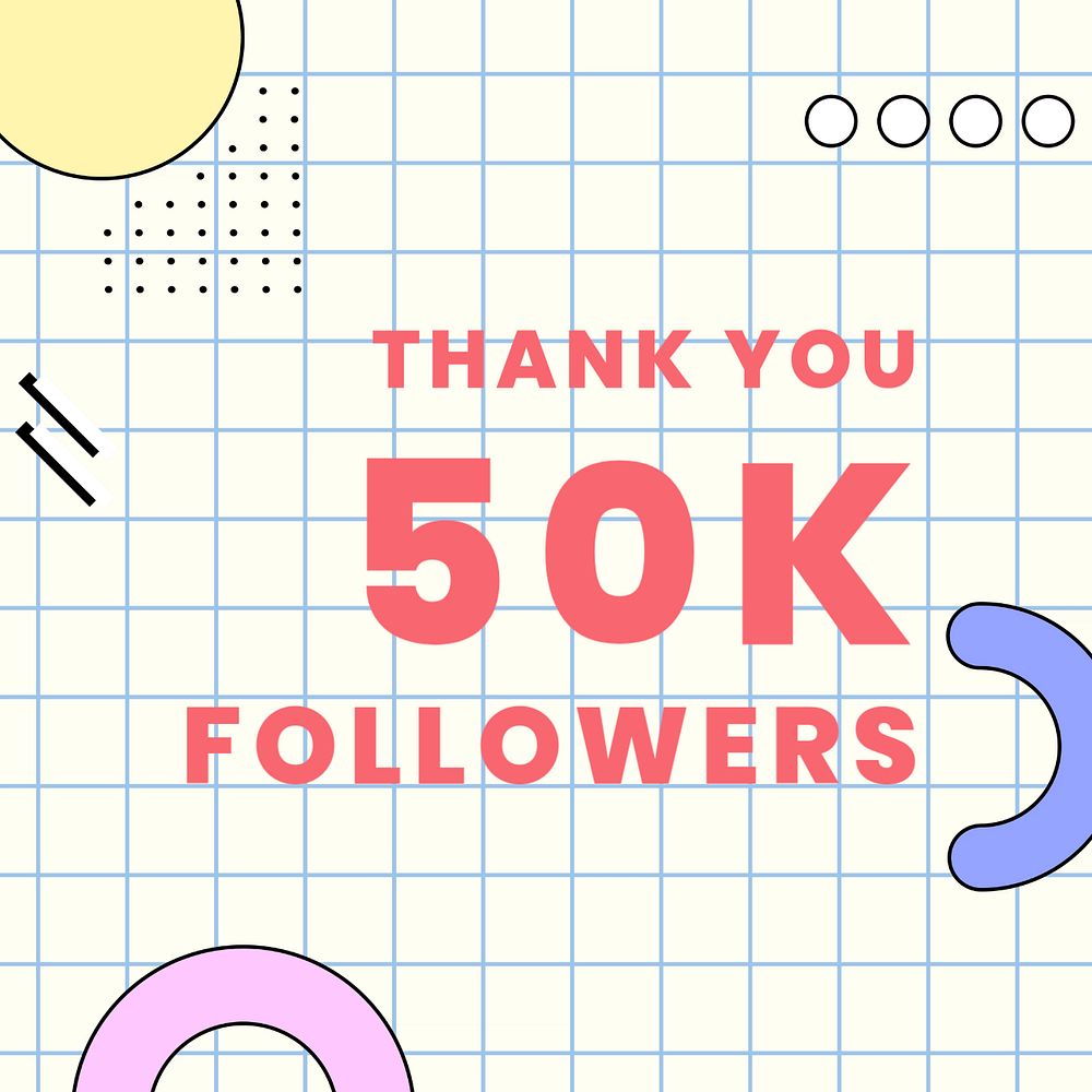 Thank you followers Instagram post template, editable text