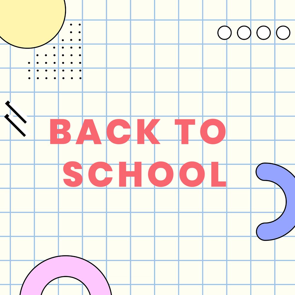 Back to school Instagram post template, editable text