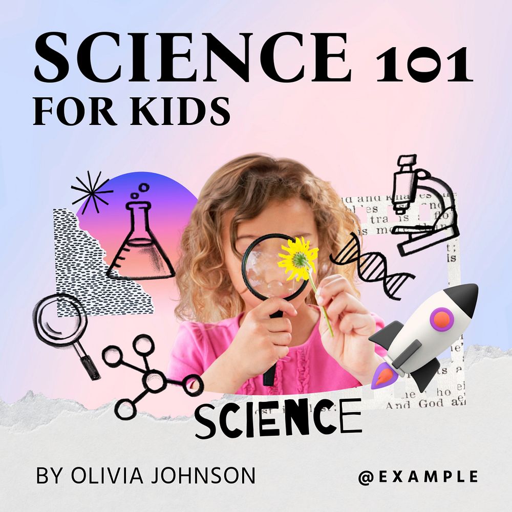 Science 101 Instagram post template, editable text