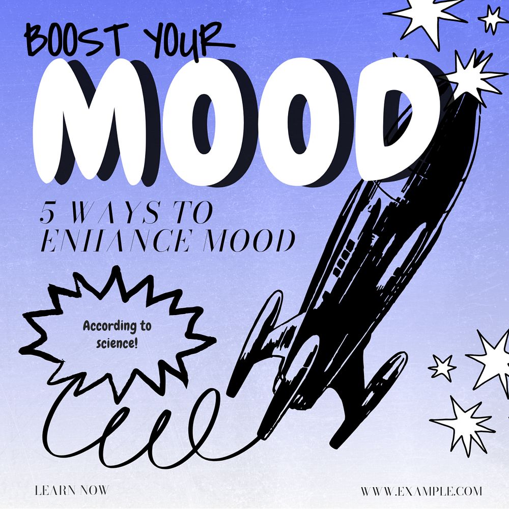 Boost your mood Instagram post template, editable text