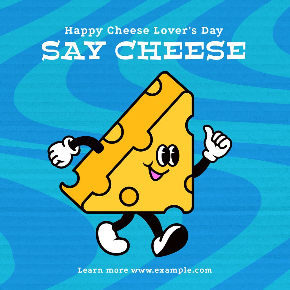 Cheese lover's day Instagram post template, editable text