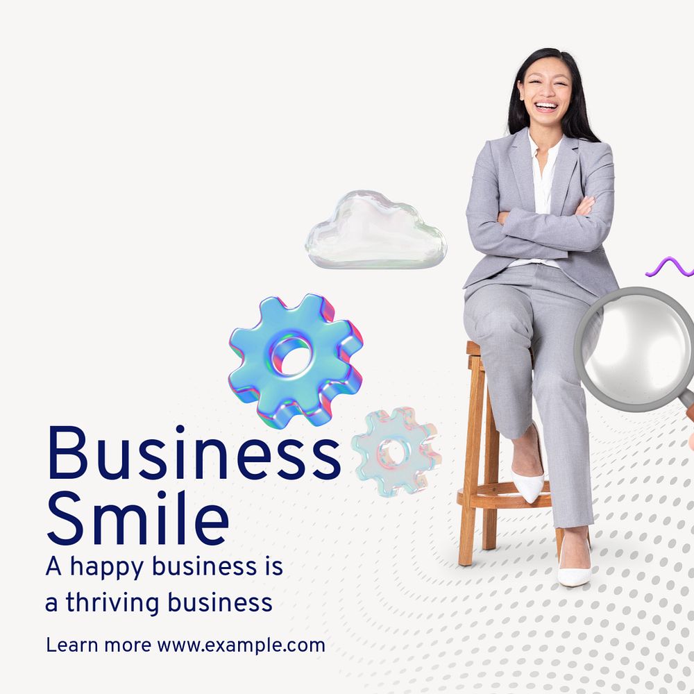 Business smile Instagram post template, editable text