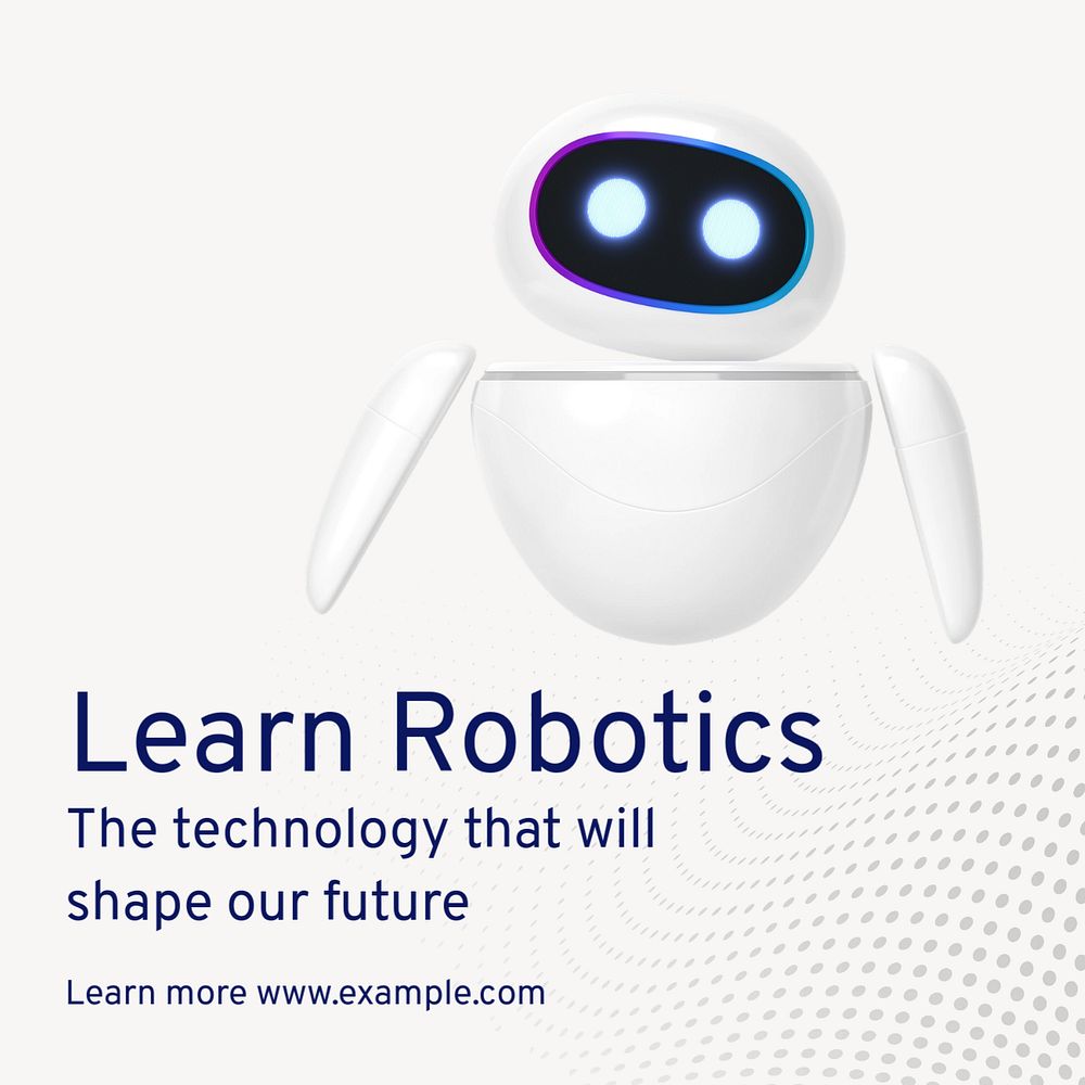 Learn robotics Instagram post template, editable text