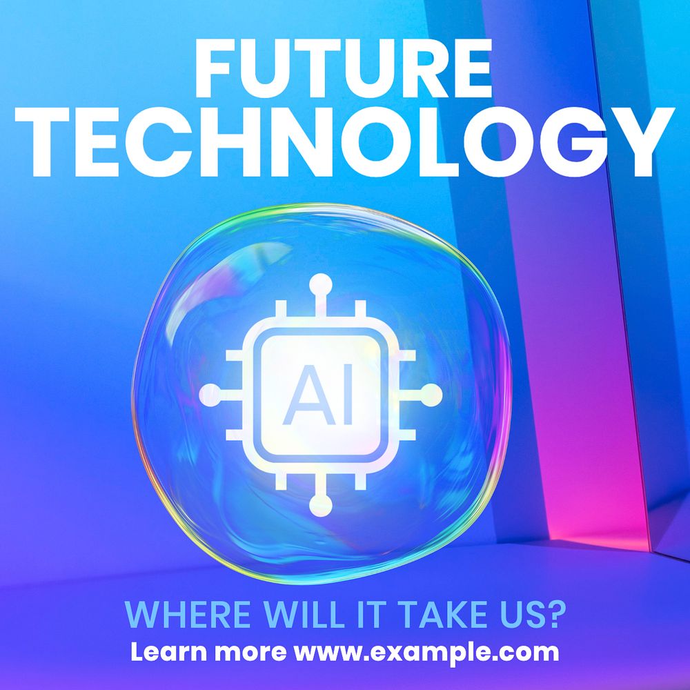 Future technology Instagram post template, editable text