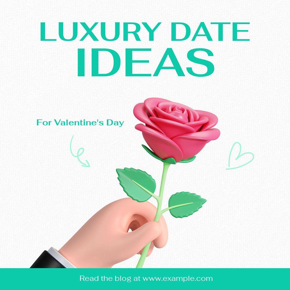 Luxury date Instagram post template, editable text