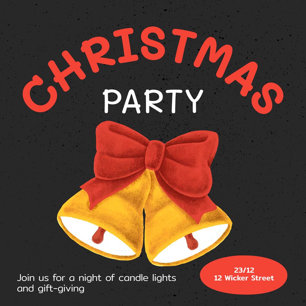 Christmas party Instagram post template, editable text