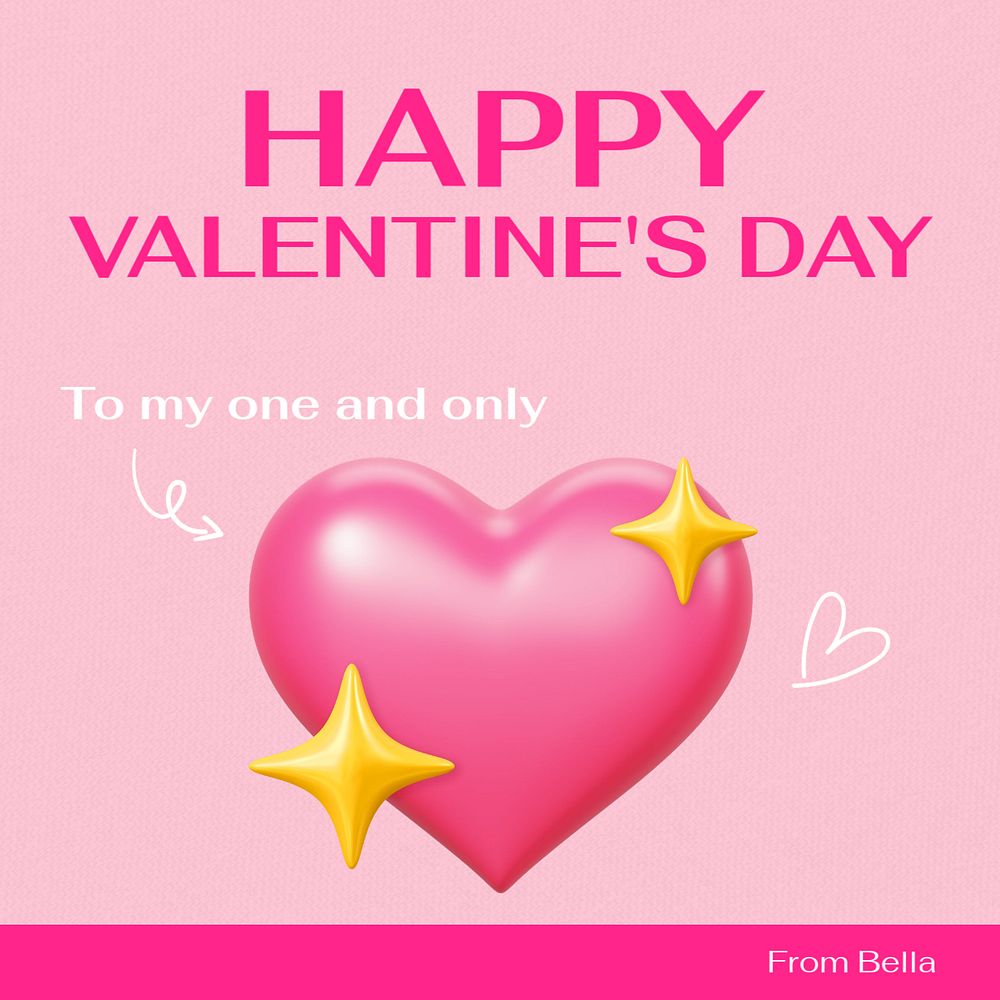 Valentine's day Instagram post template, editable text