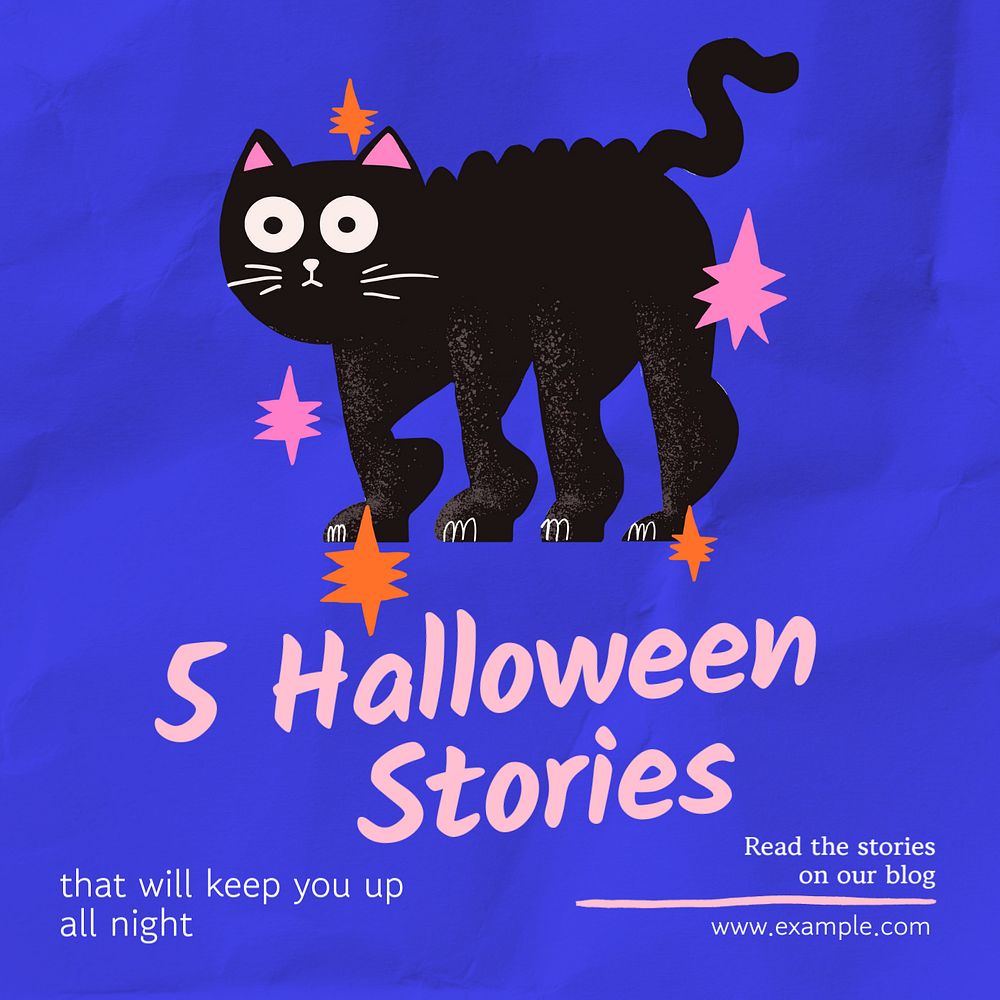 Halloween stories Instagram post template, editable text