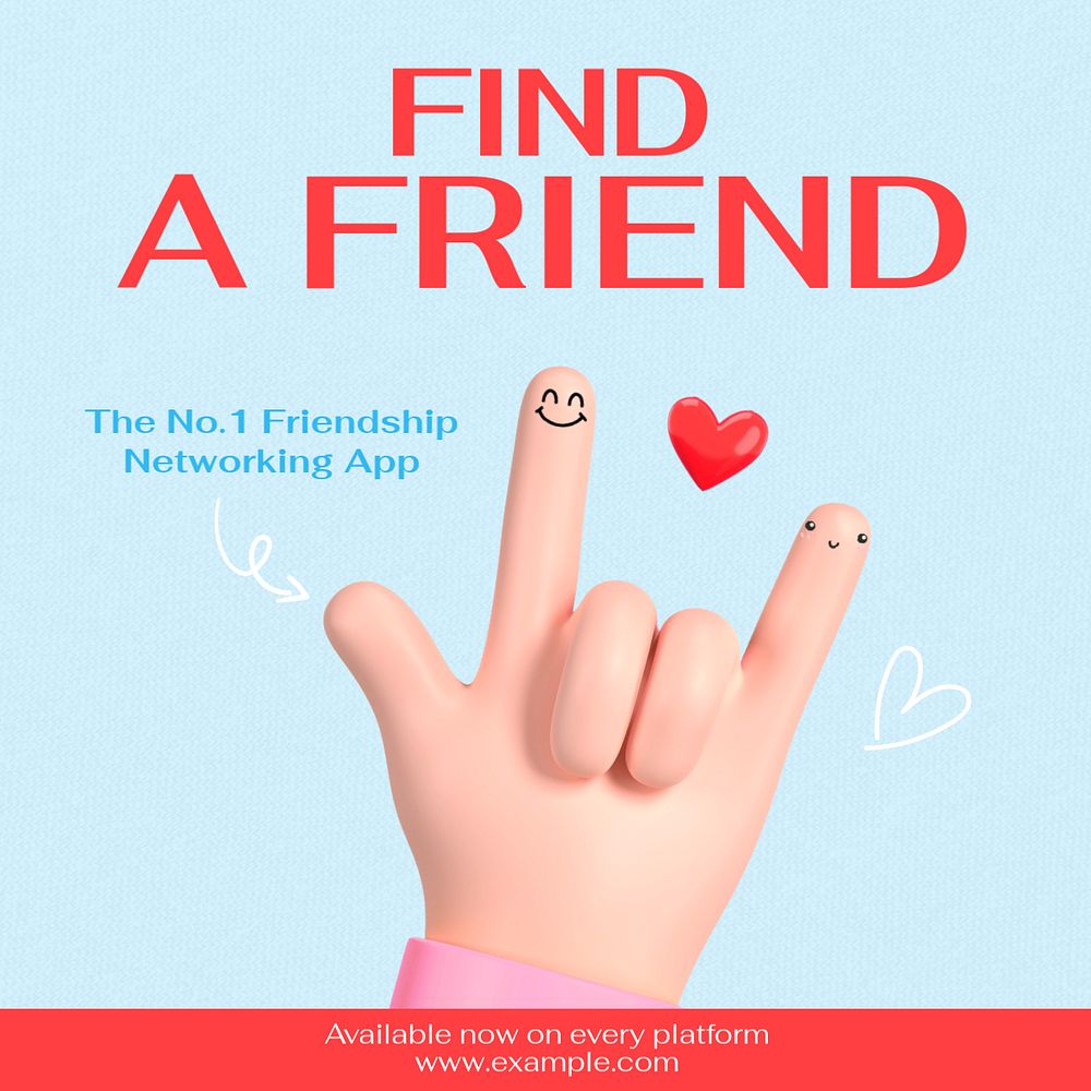 Find a friend Instagram post template, editable text